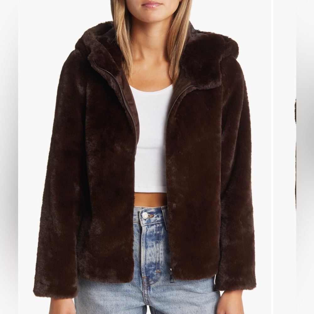 VERO MODA, Sui Hooded Faux Fur Jacket